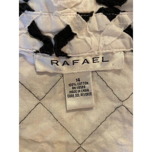 Rafael Jacket Womens Sz 14 Black & White Geometric Pattern Zipper Front Stylish - Picture 6 of 8